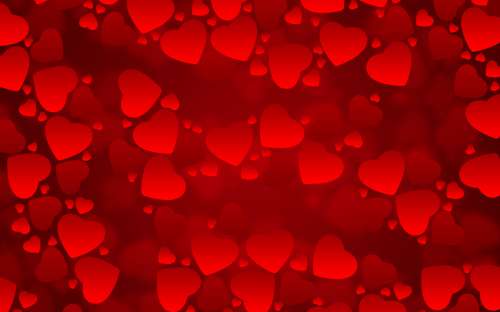 Printed Wafer Paper - Red Hearts - Click Image to Close